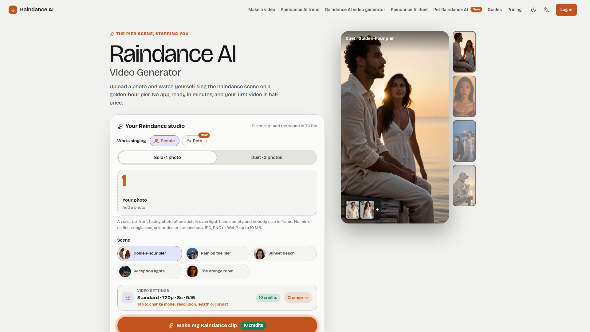 Raindance AI: generador de videos Raindance con IA a partir de una foto