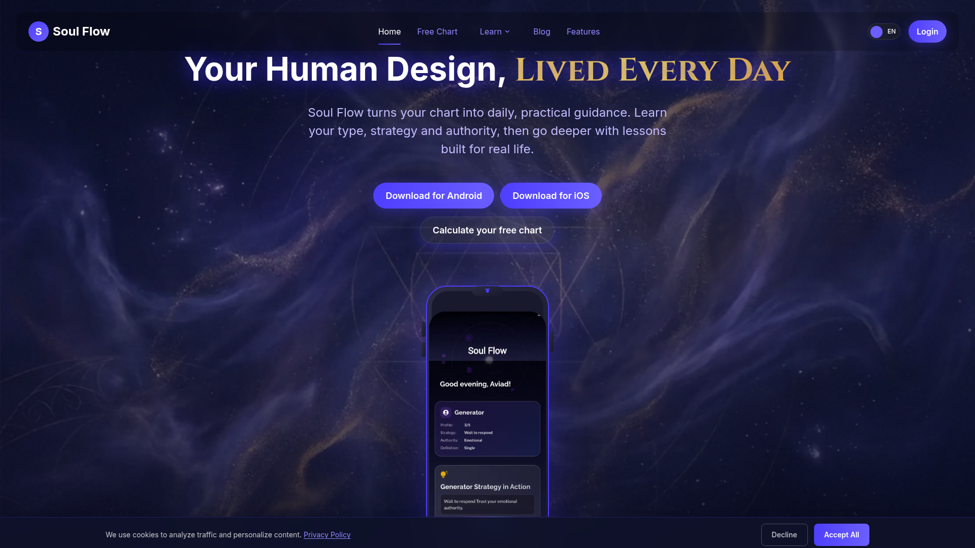 Soul Flow: app de Diseño Humano para la vida diaria | iOS y Android