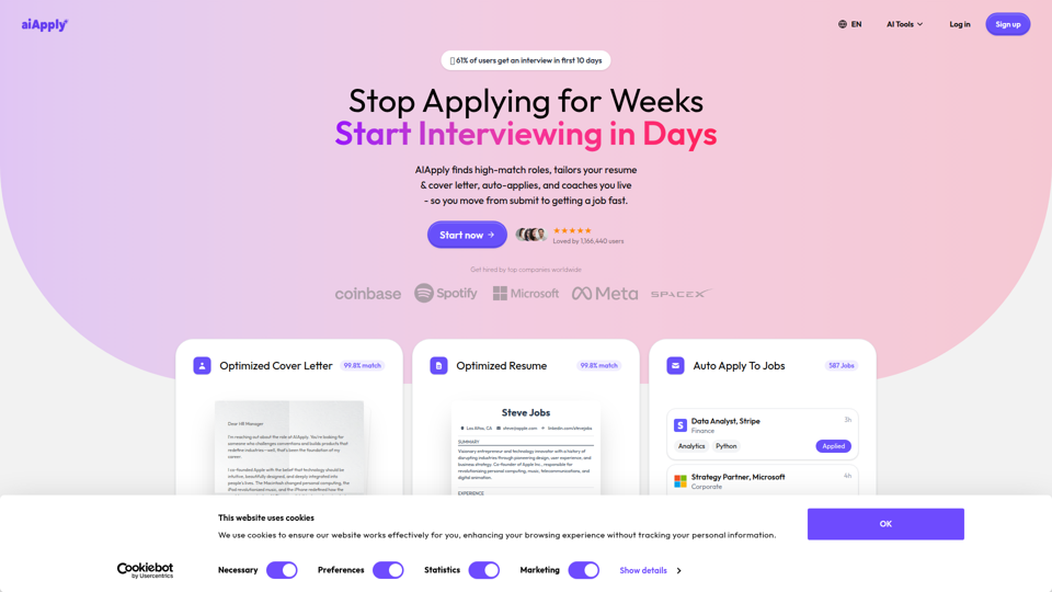 KI-Bewerbungsassistent mit automatischer Bewerbung | AIApply