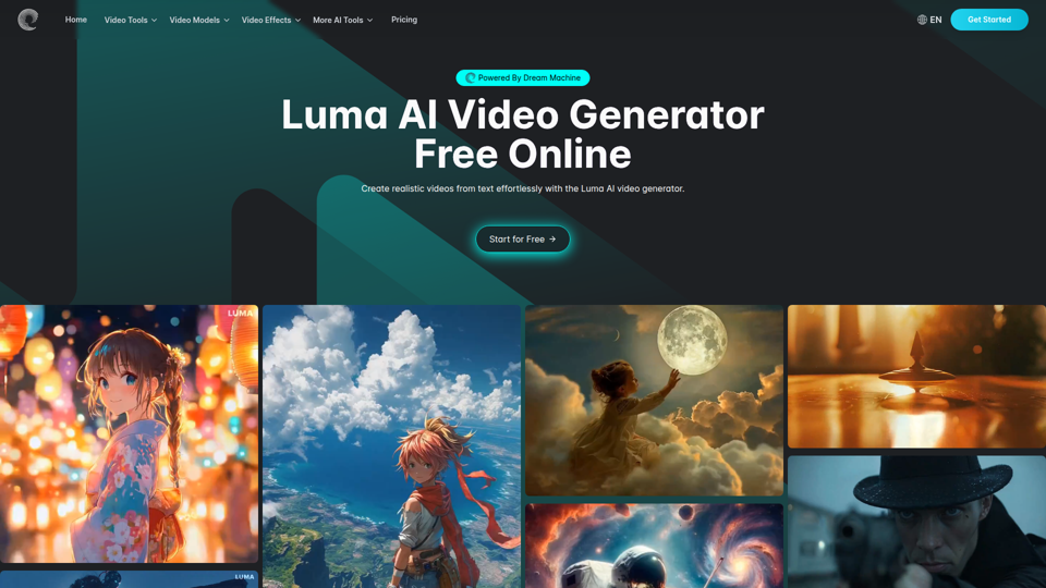 Luma AI動画ジェネレーター 無料オンライン - Dream Machine搭載