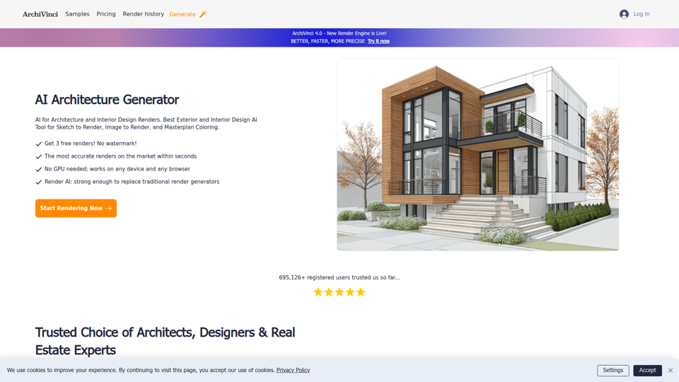 ArchiVinci | KI-Architekturgenerator | KI-Rendering-Software