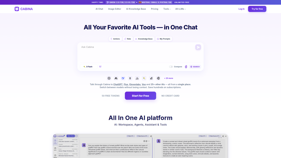 Cabina.AI: All-In-One AI assistant platform | Best AI chat workspace for you needs