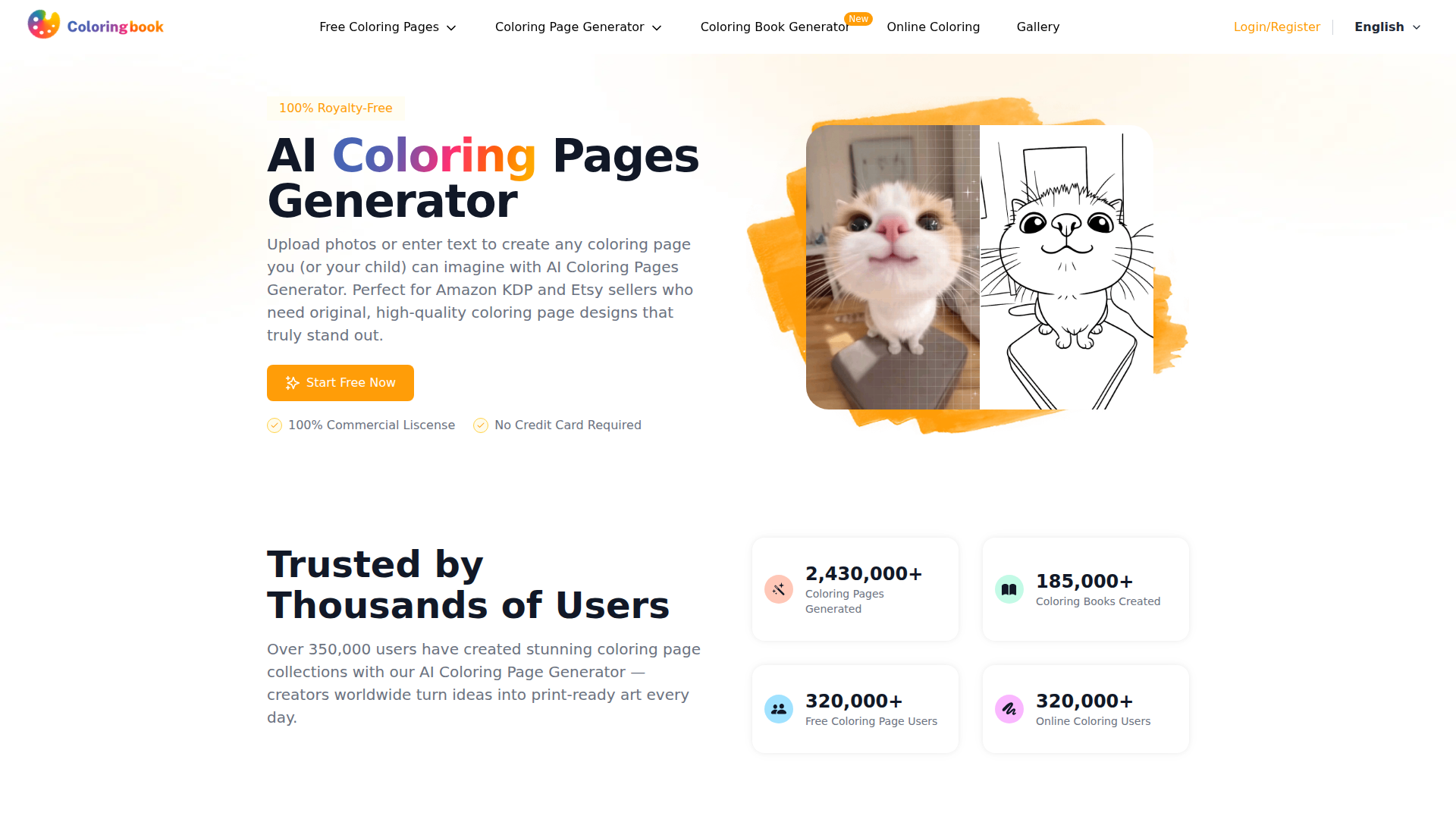 Free AI Coloring Pages Generator - ColoringBook AI