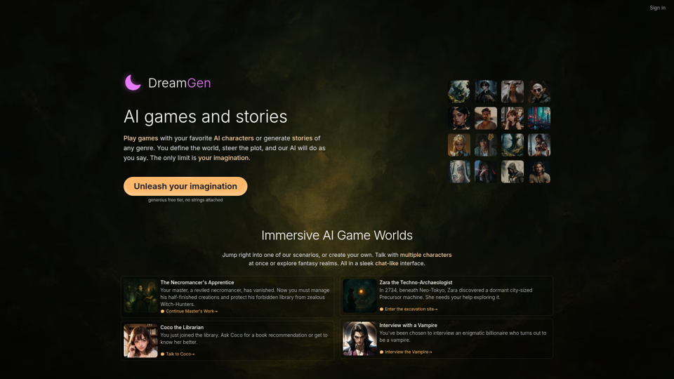 AI Role-Play and Story Generator | DreamGen