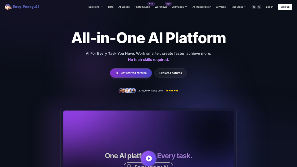Plataforma de IA todo en uno | Easy-Peasy.AI