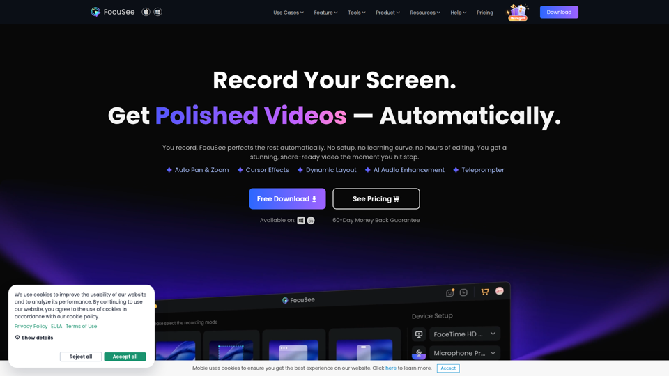 FocuSee | Grabador de pantalla con edición automática (Windows y Mac)