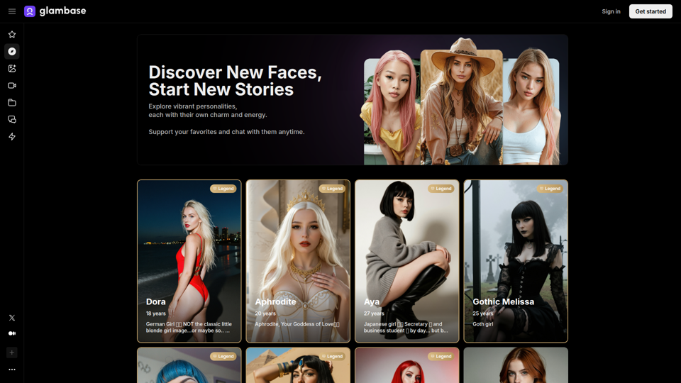 Glambase - Plataforma de creación de influencers con IA | Generador de personajes virtuales