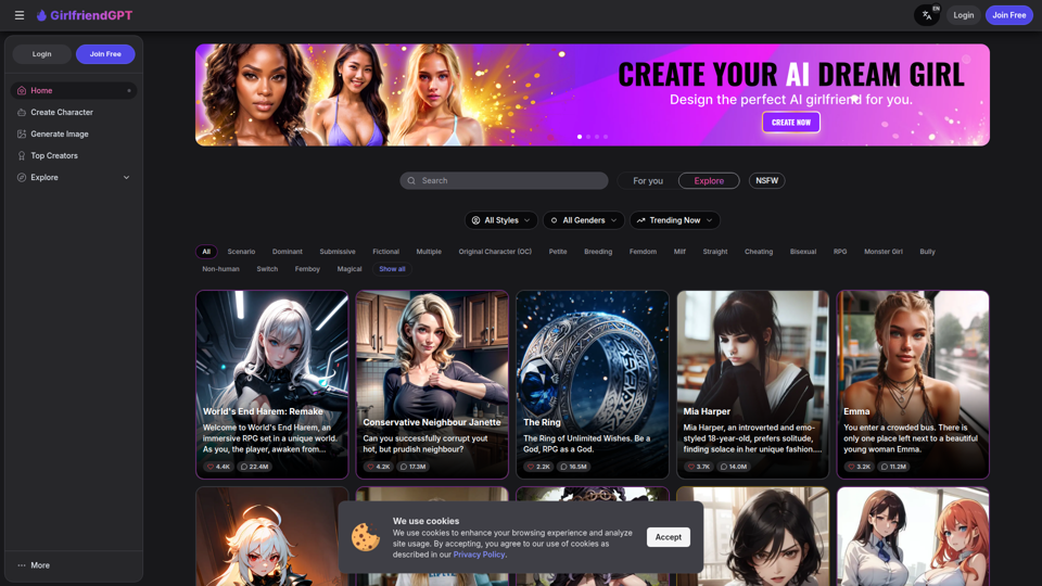 Los mejores chats de novia con IA - GirlfriendGPT