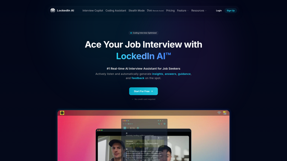 LockedIn AI - Copiloto profesional de IA para entrevistas y reuniones