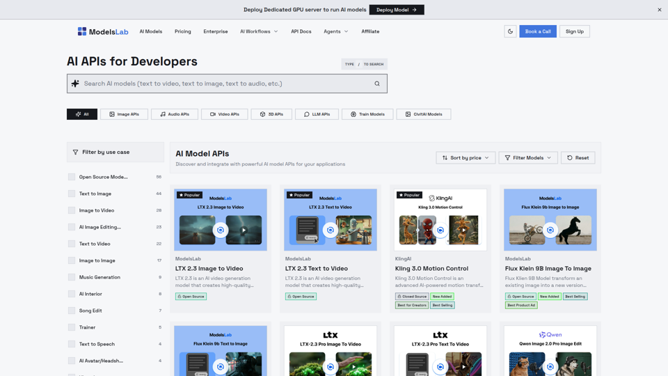 ModelsLab - Plataforma de API de Modelos de IA para Desarrolladores