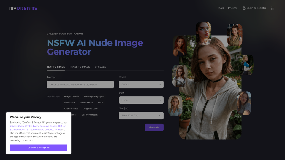 NSFW AI Nude Image Generator 18+ for Adults – My Dreams Studio