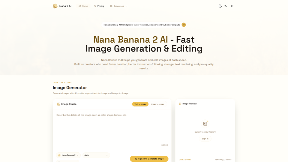 Nana Banana 2 AI - 高速AI画像生成＆編集ツール