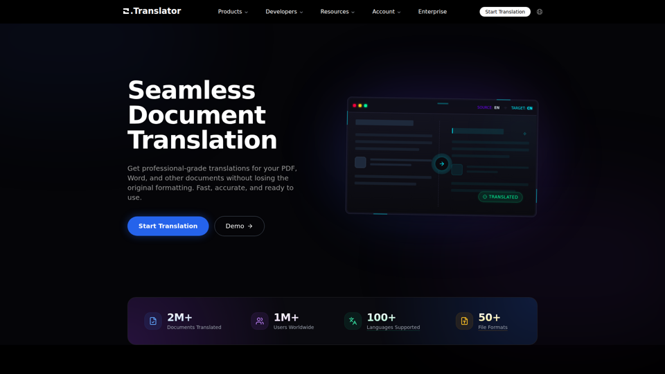 Traducteur de documents en ligne - Conservez la mise en forme pour PDF, Word, EPUB