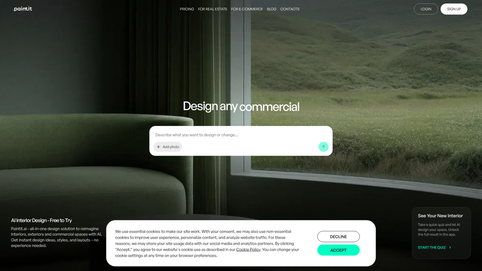 KI-Innenarchitektur-Tool – Gestalten Sie jeden Raum kostenlos mit KI neu | Paintit.ai