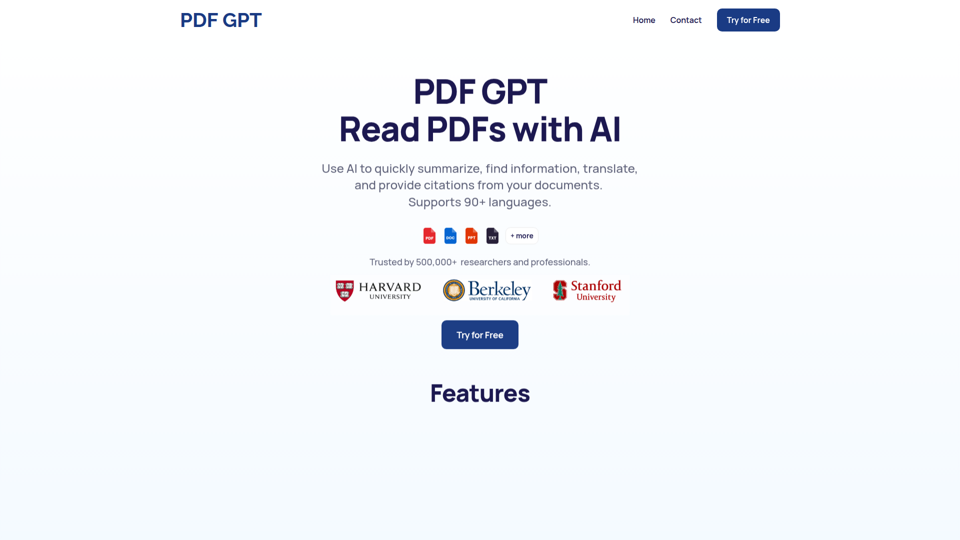 PDF GPT: #1 AI Chat with PDF