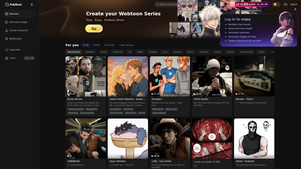 Polybuzz｜与 AI 角色对话，随时享受免费 AI 聊天