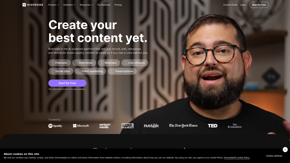 Riverside：HDポッドキャスト＆動画ソフトウェア | 無料の録音・編集
