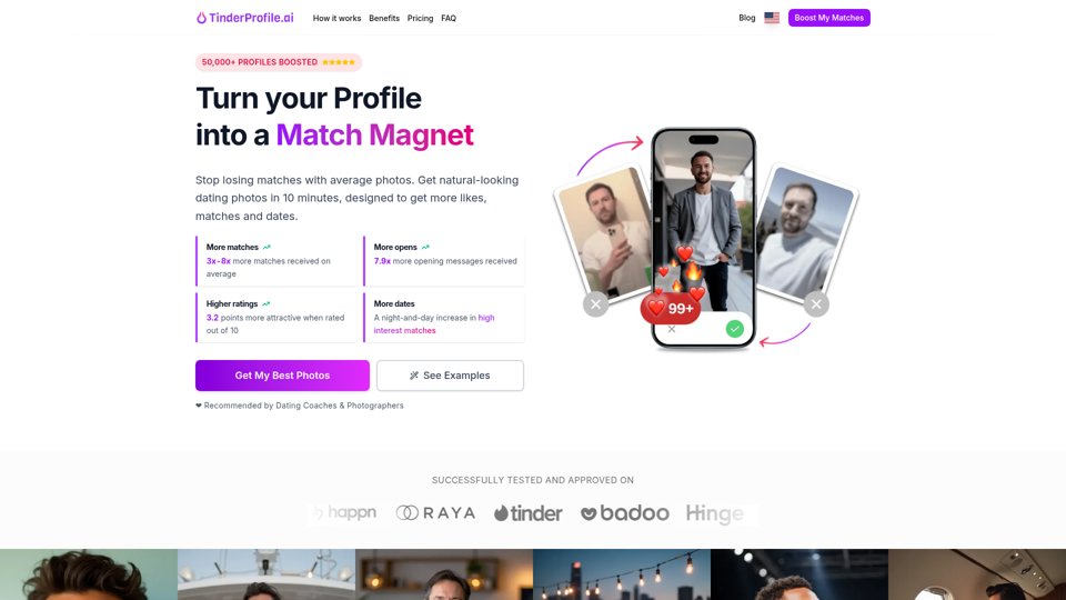 AI Dating Photos - Transform Your Profile with AI | TinderProfile.ai