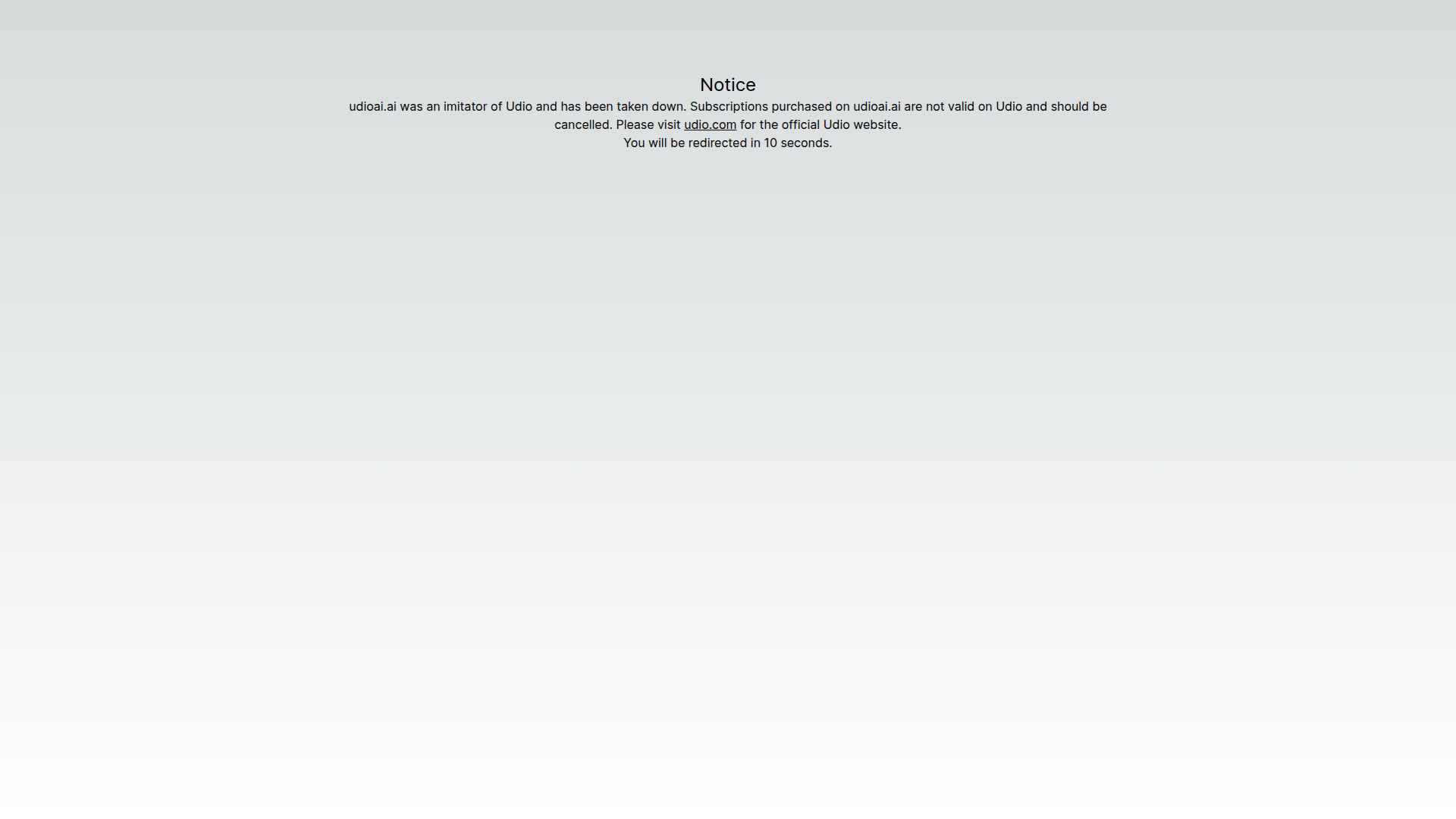 Avis de retrait d’udioai.ai