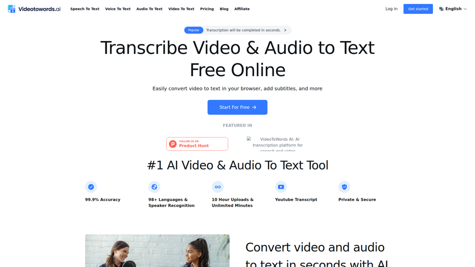 #1 outil d’IA de conversion de la parole en texte : transcrivez l’audio et la vidéo en texte