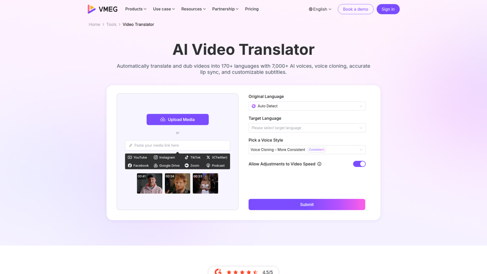 KI-Videoübersetzer: Kostenloser Online-Übersetzer für Videosprachen