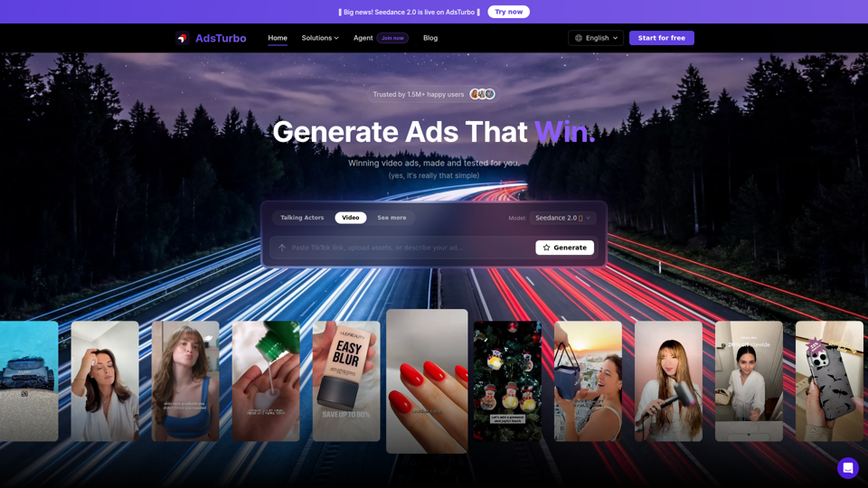 AdsTurbo - AI-Powered Video Ad Generator | Create High-Converting Ads Fast