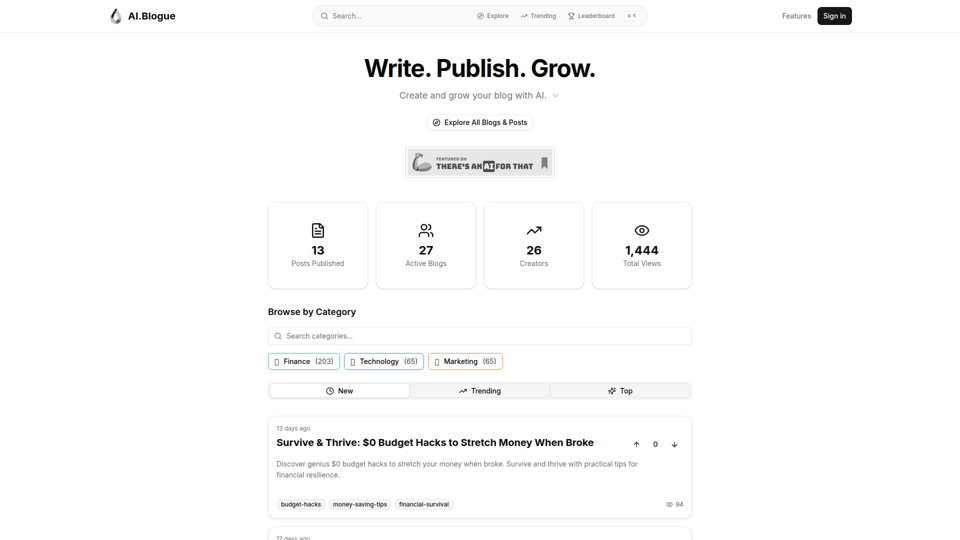 AI.Blogue - Escribe. Publica. Crece.