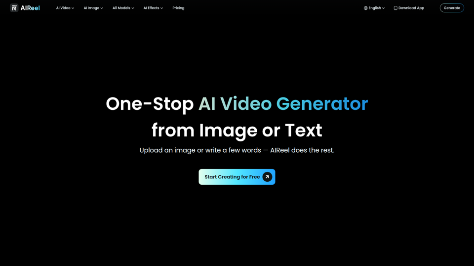 AIReel: KI-Videogenerator aus einer Hand für grenzenlose Kreativität