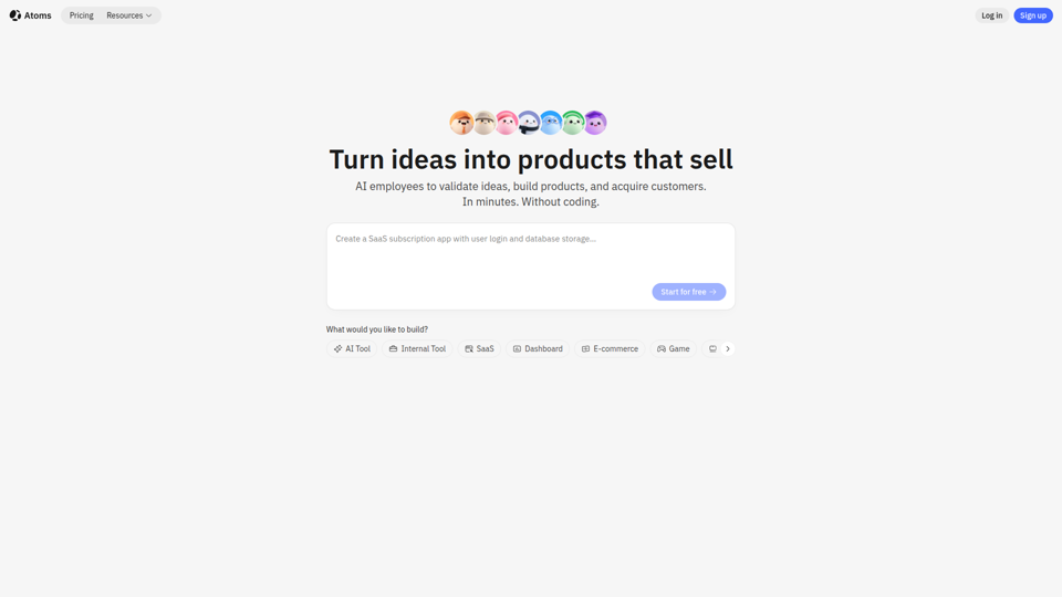 Atoms: Erstellen Sie Websites und Apps mit KI, ganz ohne Programmierkenntnisse