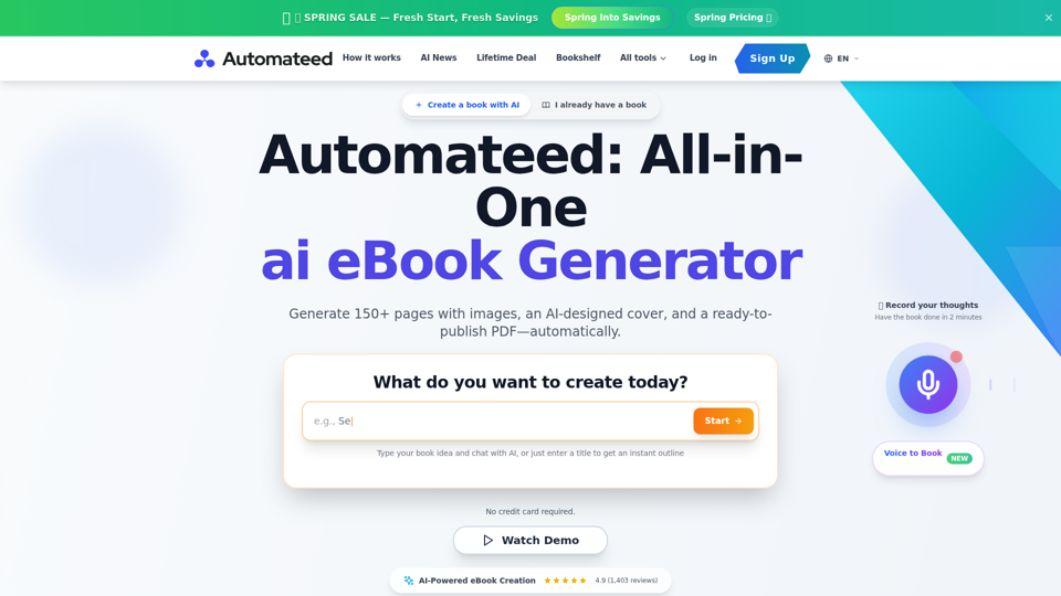 Automateed – KI-gestützte Plattform zur Erstellung und Veröffentlichung von E-Books