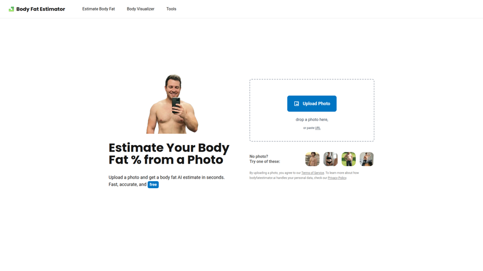 Körperfett-Schätzer – Körperfettanteil % anhand eines Fotos schätzen