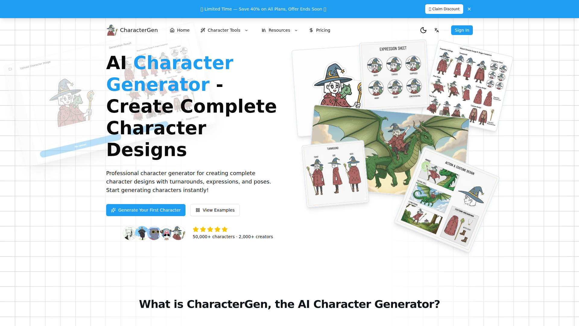 Charaktergenerator mit KI – kostenlos online | CharacterGen