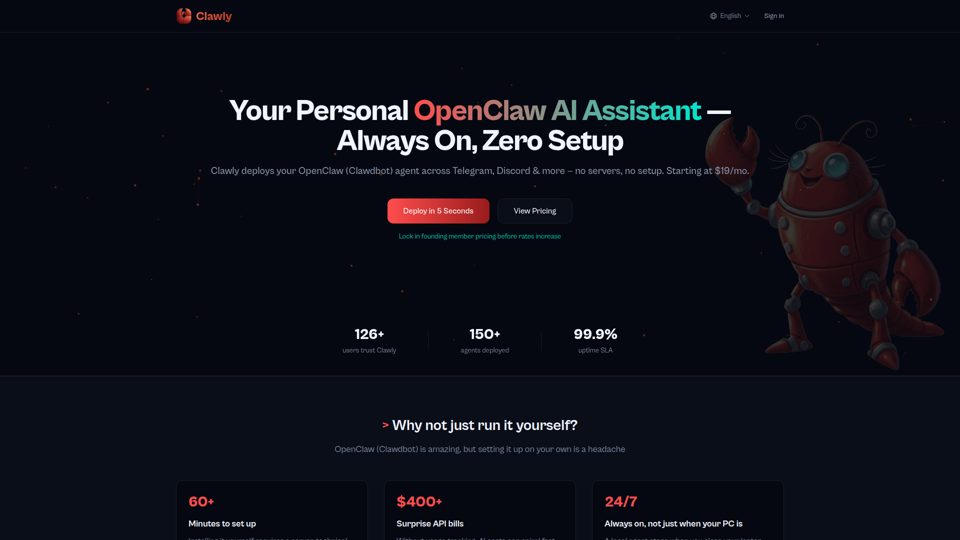 Run Your OpenClaw AI Agent 24/7 - Clawly