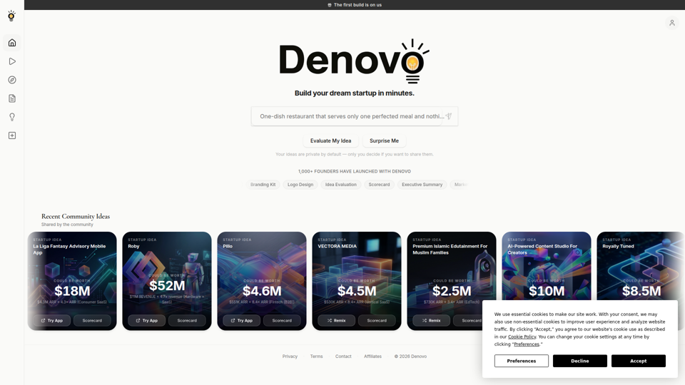 Denovo | Turn Your Idea Into a Real Business in 8 Minutes
