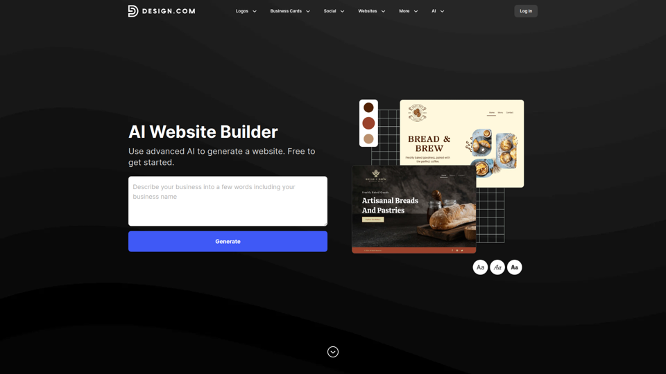 免费 AI 网站生成器 | Design.com