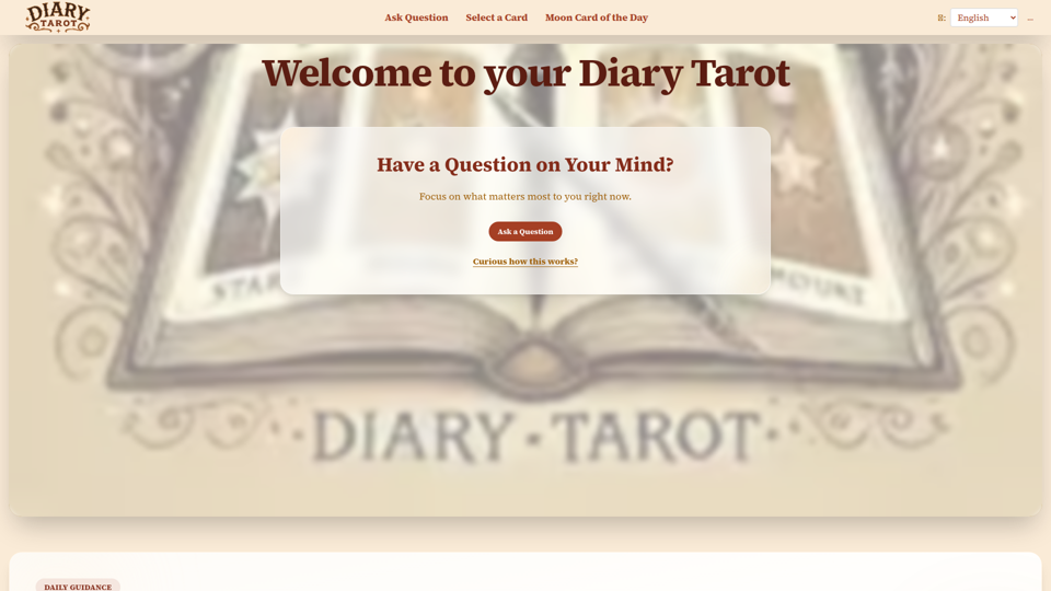 Diary Tarot | Tarot Reading Online & Moon Phase Reading