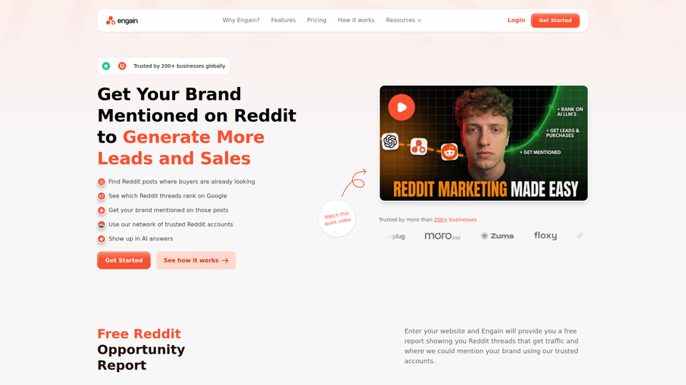 Engain - Die KI-gestützte Software für organisches Reddit-Marketing