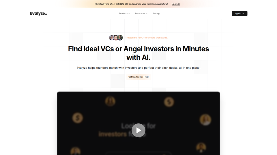 Evalyze: AI Investor Matching + Pitch Deck Analysis
