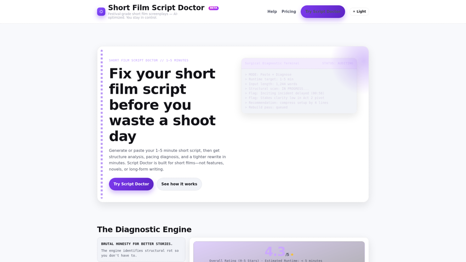 スクリプトドクター | 撮影前に短編映画の脚本を修正しましょう