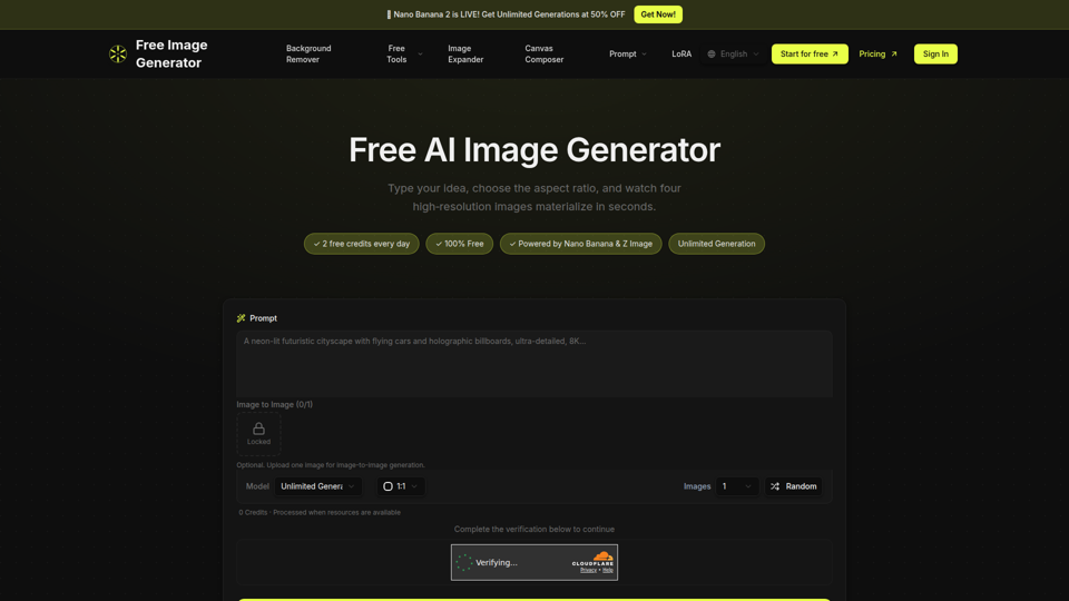 Free Image Generator - AI Powered Image Creation