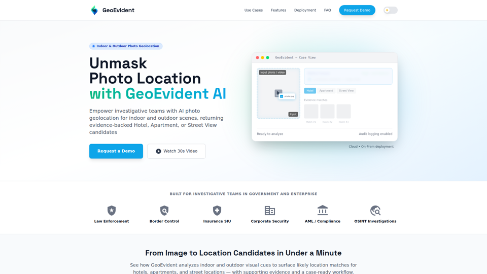 GeoEvident - Plateforme d’intelligence de géolocalisation par IA | GeoEvident