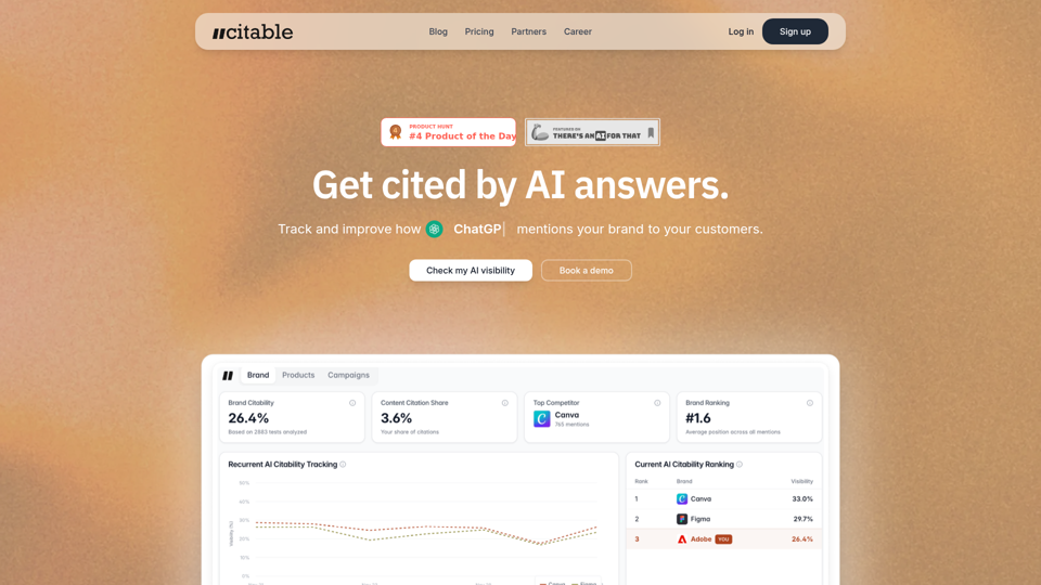 Citable - AI 时代的 GEO | AI 品牌可见性与分析