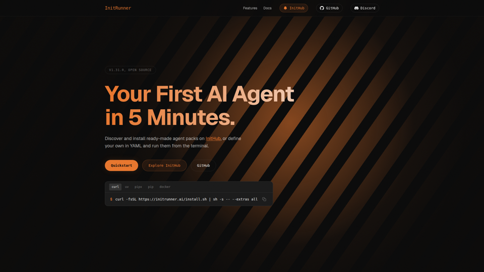InitRunner | Agentes de IA desde YAML. Chatea sin ello.