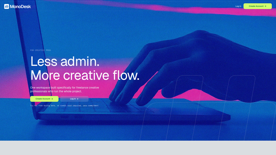 MonoDesk - Menos administración. Más flujo creativo.