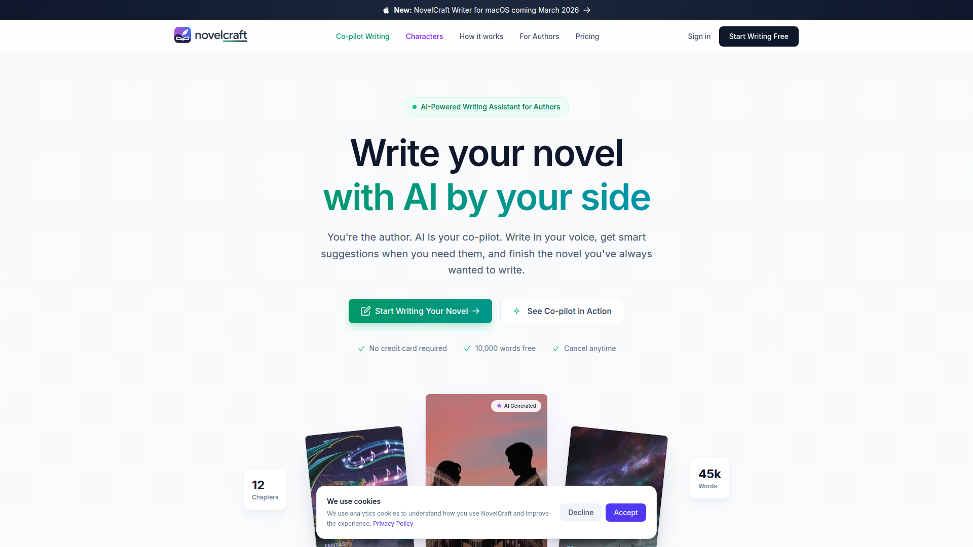 NovelCraft - Assistant d’écriture IA