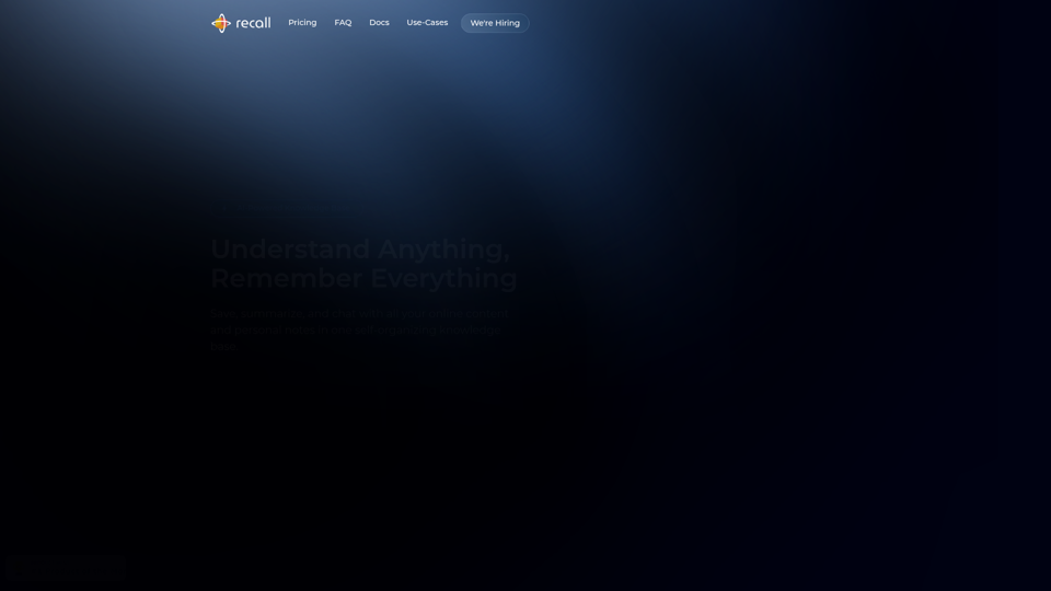 Recall - Summarize Anything, Forget Nothing.