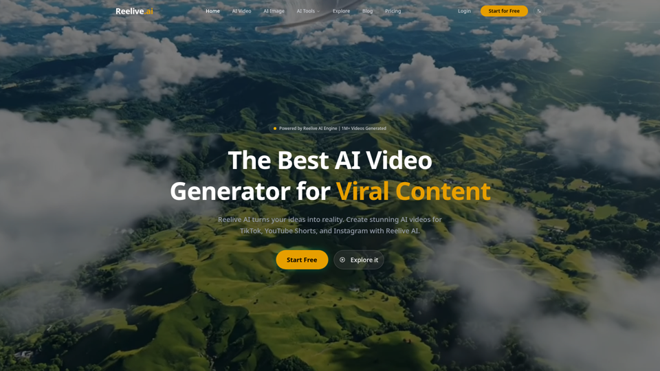 Reelive AI: El mejor generador de videos con IA para TikTok y Shorts
