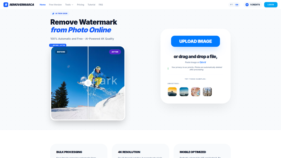 AI Watermark Remover: Remove Watermark from Photo Online 4K