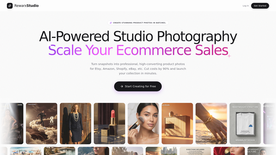 RewarxStudio | AI Product Photography & Virtual Studio