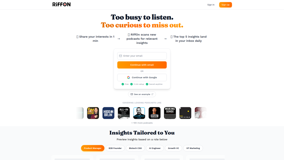 Erkennen Sie relevante Erkenntnisse | RiffOn